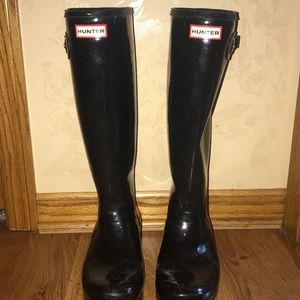 Tall Black Hunter Boots Size 8